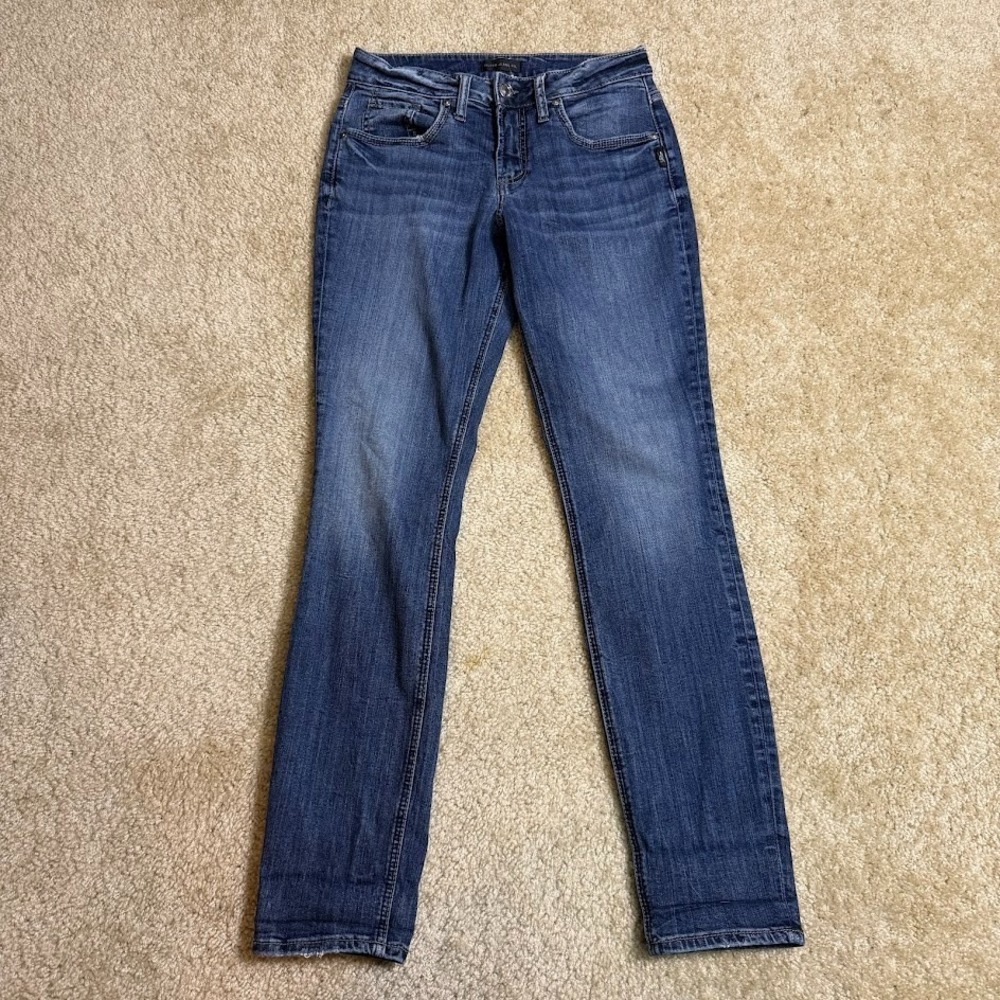 Silver Jeans Women's Size 27 Boyfriend Mid Rise Medium Wash Denim Stretch